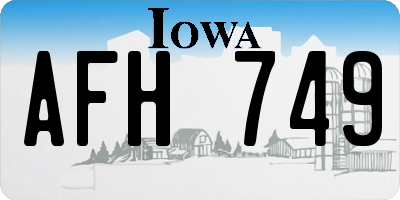 IA license plate AFH749
