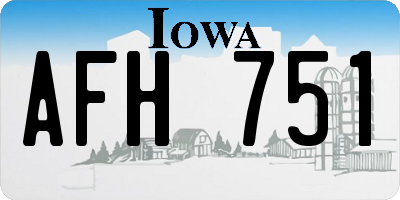 IA license plate AFH751