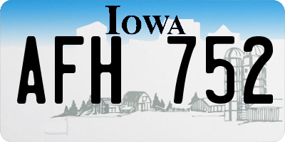 IA license plate AFH752