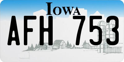 IA license plate AFH753
