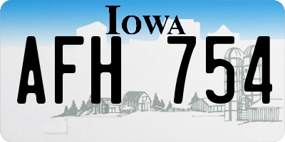 IA license plate AFH754
