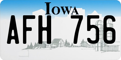 IA license plate AFH756