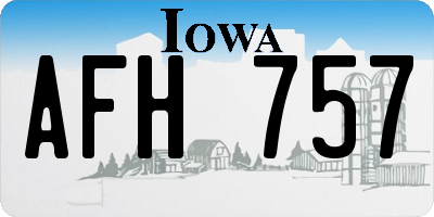 IA license plate AFH757