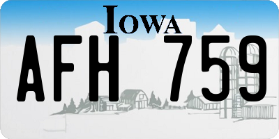 IA license plate AFH759