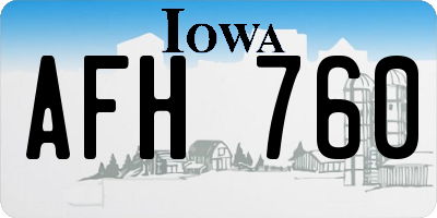 IA license plate AFH760