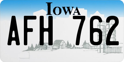 IA license plate AFH762
