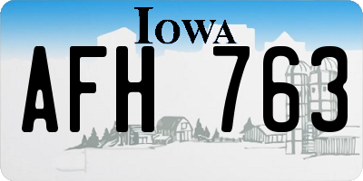 IA license plate AFH763