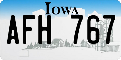 IA license plate AFH767