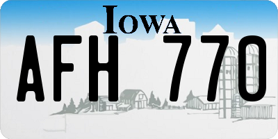 IA license plate AFH770