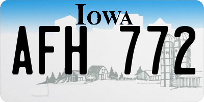 IA license plate AFH772