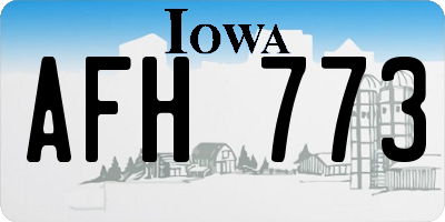 IA license plate AFH773