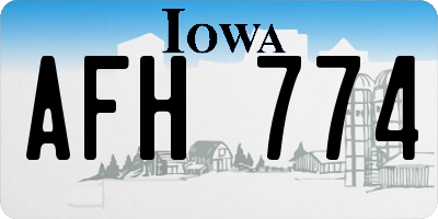 IA license plate AFH774