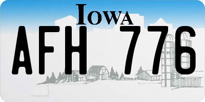 IA license plate AFH776