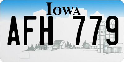 IA license plate AFH779