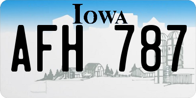 IA license plate AFH787