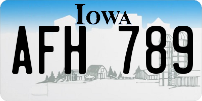 IA license plate AFH789