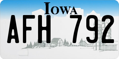 IA license plate AFH792