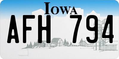 IA license plate AFH794