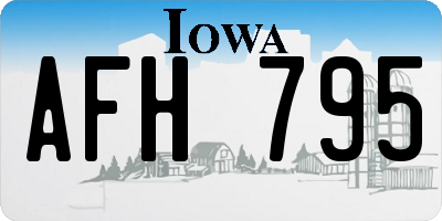 IA license plate AFH795
