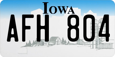 IA license plate AFH804
