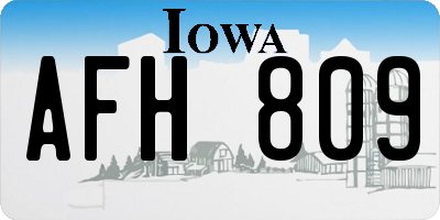 IA license plate AFH809