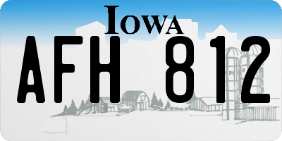 IA license plate AFH812