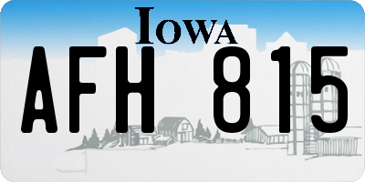 IA license plate AFH815