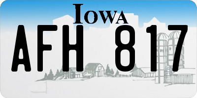 IA license plate AFH817