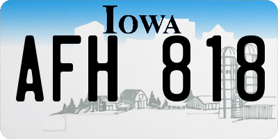 IA license plate AFH818