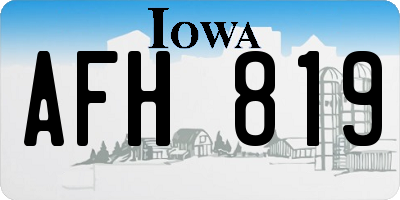 IA license plate AFH819