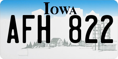 IA license plate AFH822