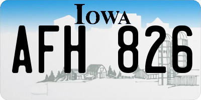 IA license plate AFH826
