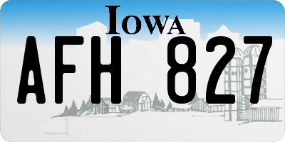 IA license plate AFH827