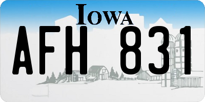 IA license plate AFH831