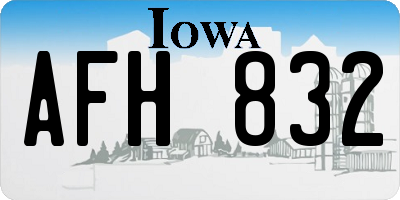 IA license plate AFH832
