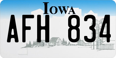 IA license plate AFH834