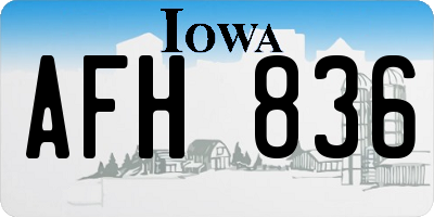 IA license plate AFH836