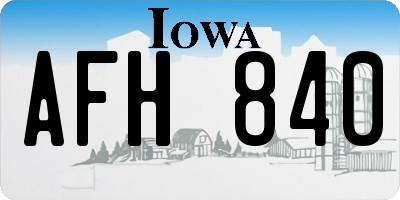 IA license plate AFH840