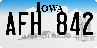 IA license plate AFH842
