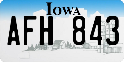 IA license plate AFH843