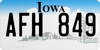 IA license plate AFH849