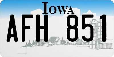 IA license plate AFH851