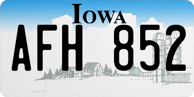 IA license plate AFH852