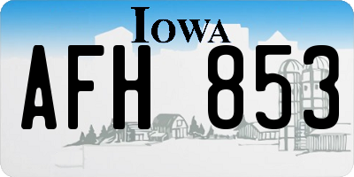 IA license plate AFH853