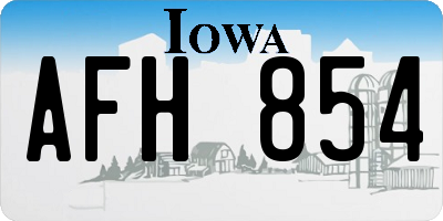 IA license plate AFH854