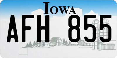 IA license plate AFH855