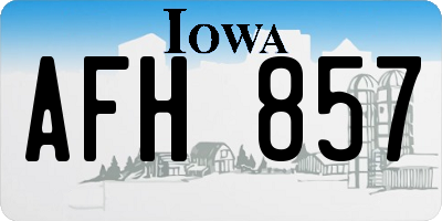 IA license plate AFH857