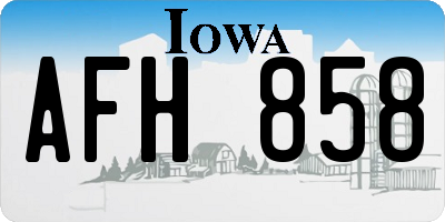 IA license plate AFH858