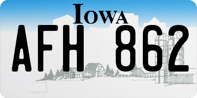 IA license plate AFH862