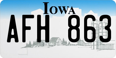 IA license plate AFH863